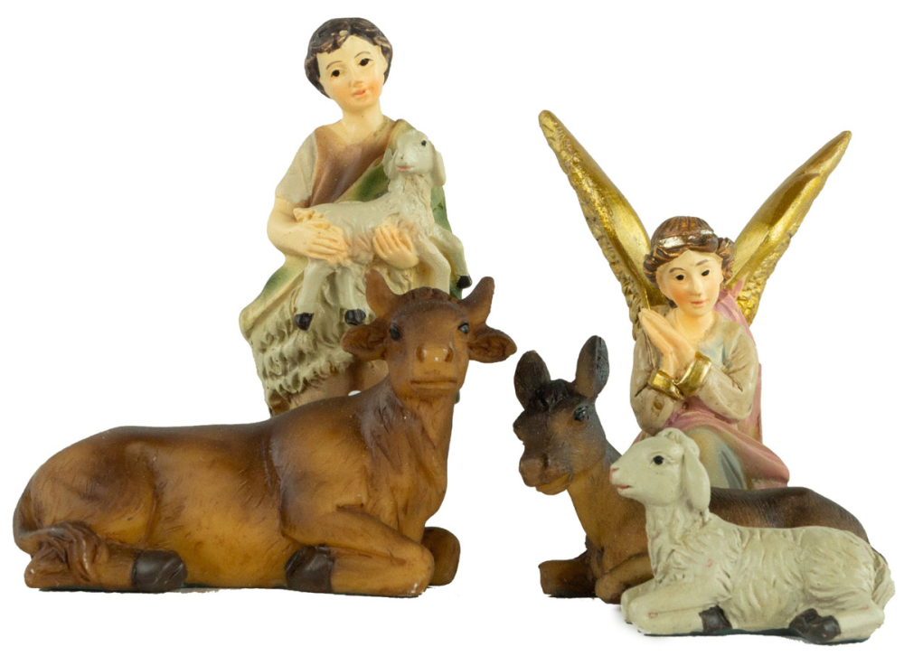 Stimmungsvolle Weihnachtskrippe Eismannsberg inkl. 12-tlg. Figurensatz K 181, Maße Krippe: ca. 37 x 14 x 19 cm